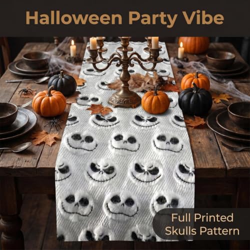 Halloween Table Runner 13x72 Inch Spooky Party Decor for Indoor Outdoor Use