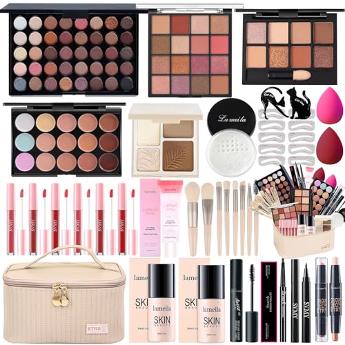 Peenice All-in-One Makeup Kit for Women - White Set, Complete Cosmetic Gift