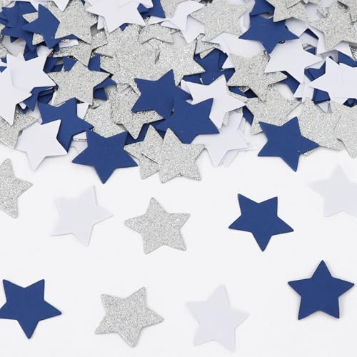 200Pcs Blue White Silver Glitter Star Confetti Party Decorations - Variation of THIS listing