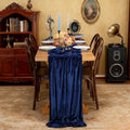 Velvet Table Runner Set - Navy Blue 29x120 Inches, 3 Pieces - Elegant Home Decor