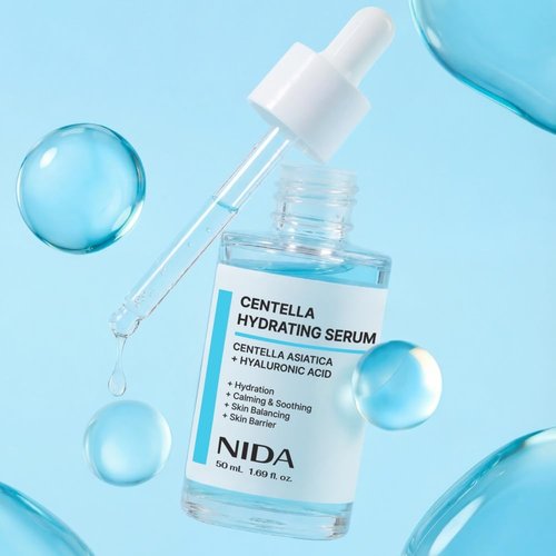 NIDA Centella Hydrating Serum | Centella Asiatica, Hyaluronic Acid | Hydration, Calming & Soothing, Skin Balancing, Skin Barrier | 1.69 fl. oz., 50ml (Updated)