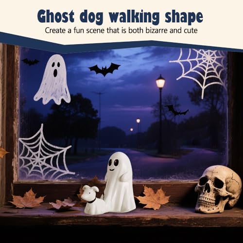 Halloween Ghost Dog Statue - Walking Dog Figurine for Home & Party Decor - Variation B