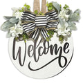 Welcome Sign for Front Door Wreath - Rustic Wood Porch Hanging Decor - Variation: Welcome