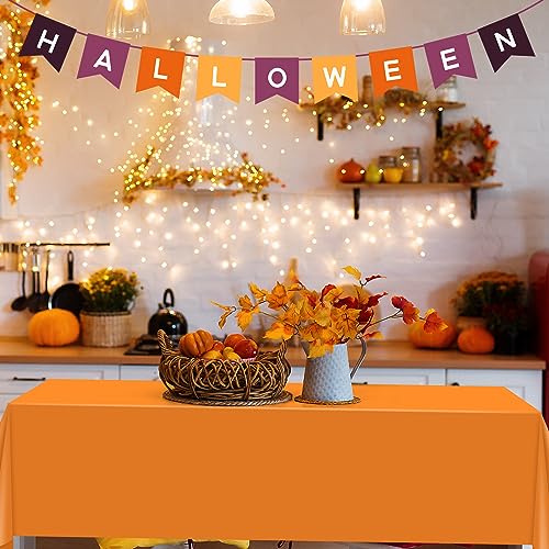 Rectangle Halloween Tablecloth 12Pcs Orange Black 54x108 Inches - Party Table Covers