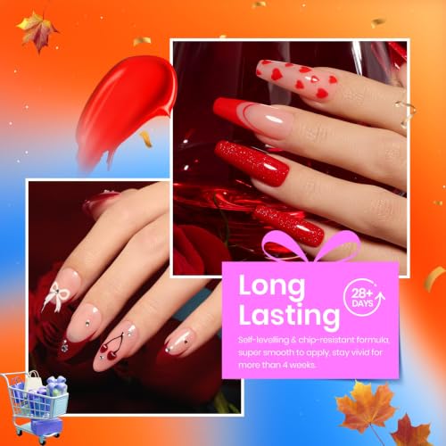 Beetles Fall Gel Nail Polish Set - Orange Brown Burgundy Caramel Variation
