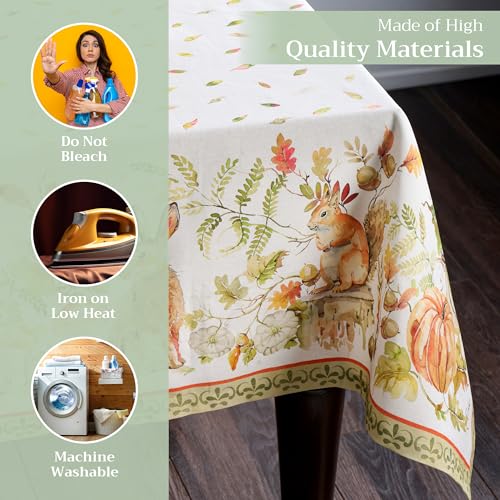 Maison d'Hermine Fall Pumpkin Passion Tablecloth 60x90in Reusable Cotton