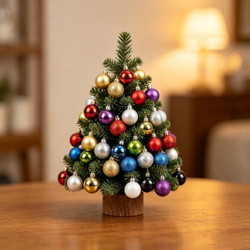 24PCS Mini Orange Christmas & Halloween Ornaments - Shatterproof Plastic Decorative Hanging Balls, 1.2 Inches