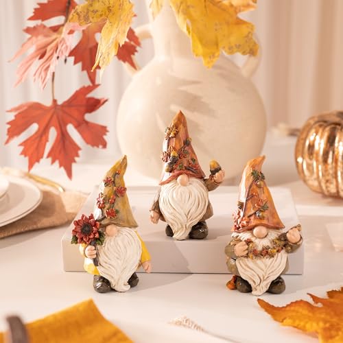 Valery Madelyn Medium Fall Gnome Decorations Set - 3 Pcs Indoor Outdoor Autumn Decor