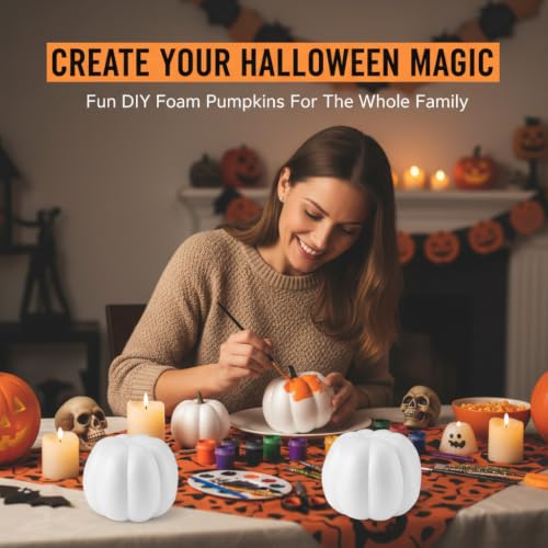 Foam Pumpkin Set - 2pcs 5.3-Inch Halloween Fall Decor Crafts