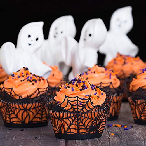 Halloween Spiderweb Cupcake Wrappers - Laser Cut Paper Liners - 50 Pack - Variation A