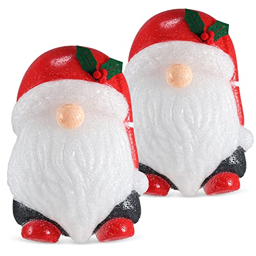 Santa Gnome Porch Light Cover Set - 11-Inch Christmas Holiday Decor, 2 Pack