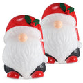 Santa Gnome Porch Light Cover Set - 11-Inch Christmas Holiday Decor, 2 Pack