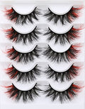 E-Red False Mink Eyelashes Volumizing Wispy Color Lashes with Red Ends – Pack by Kiromiro