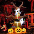 12 Ft Halloween Inflatable Tree with Pumpkins Ghost Tombstones LED Lights Outdoor Decor