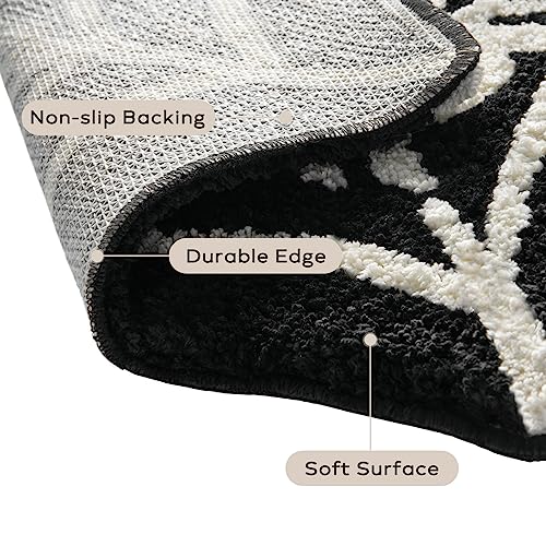 Ashler Halloween Spiderweb Bathroom Rug - Black Round 35.5x35.5in Non-Slip Gothic Decor