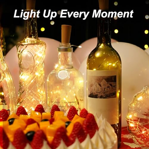 White 12 LED Wine Bottle String Lights with Cork - Waterproof Party Decor