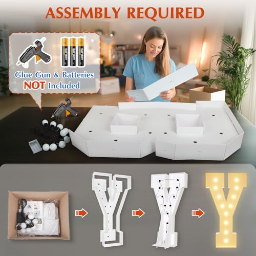 Large 4FT Marquee Letter Y Light Up Sign for Party Wedding Birthday Graduation
