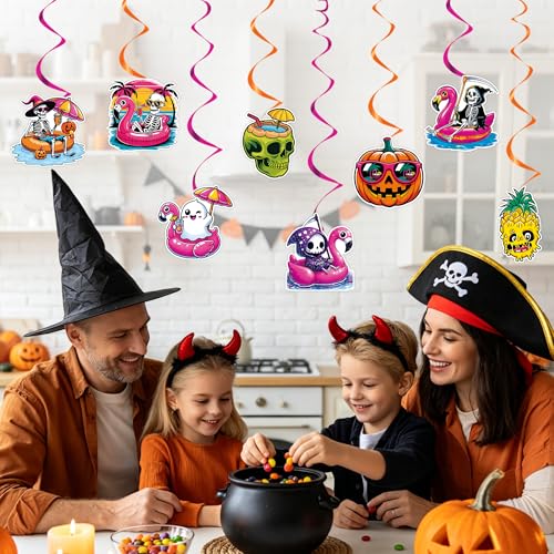 Hot Ghoul Summer Decorations Banner Set with Hanging Swirls - Party Decor