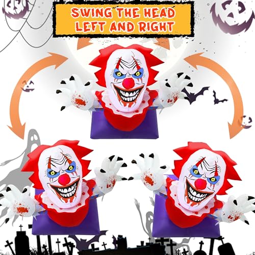 Halloween Inflatable Clown Decoration with Rotating Head - 4.1FT Lulu Home, Waterproof Outdoor Indoor Display