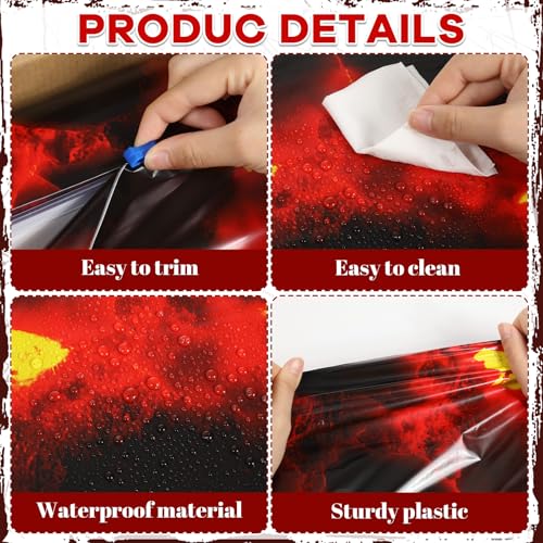 Lava Floor Runner Carpet with Cutter Box for Halloween Party Decor