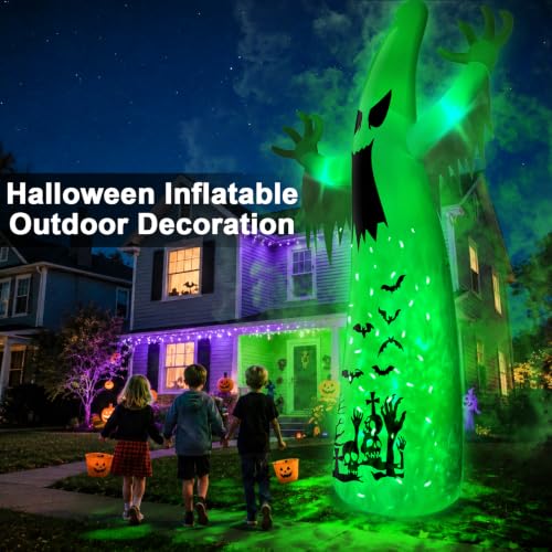 14 Ft Giant Halloween Inflatable Ghost Yard Decoration with Flame Light