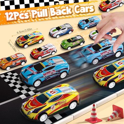 Race Car Party Favors Set - Style 1, Includes Gift Boxes, Pull-Back Cars, Sunglasses & Stickers for Kids' Birthday