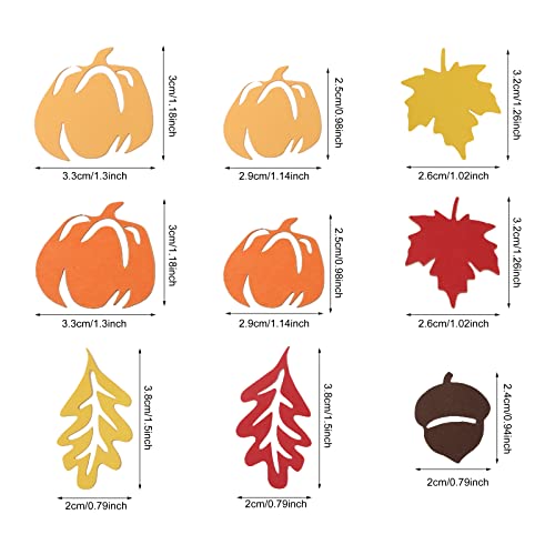 Fall Maple Leaf Pumpkin Acorn Confetti Set for Party Decorations - 200 pcs