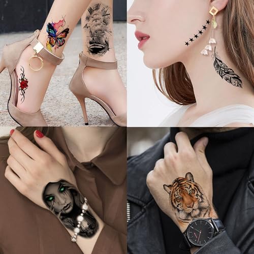 Waterproof Temporary Tattoos for Adults 70 Sheets - Dragon Tiger Variation