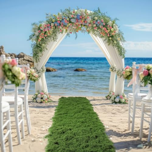 Artificial Moss Table Runner for Halloween Party Decor - Green - 6 Pack