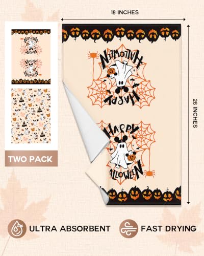 Halloween Microfiber Kitchen Towels Set of 2 - Spooky Castle