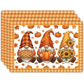 Fall Gnome Faux Leather Placemats Set of 4 - Autumn Decor
