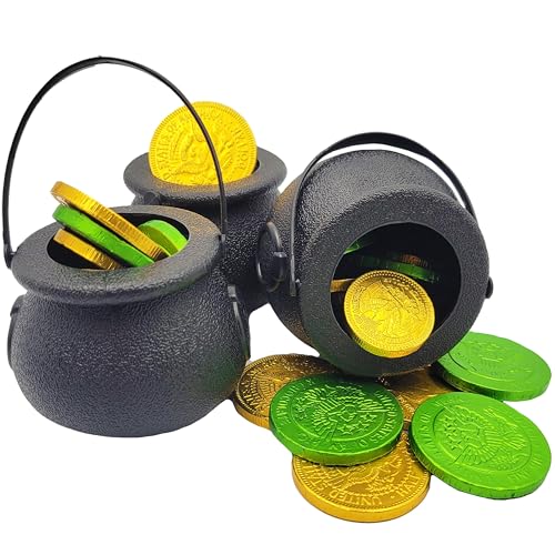 48-Pack Black Candy Cauldron Kettles for Party Decorations – Halloween & St. Patrick's Day