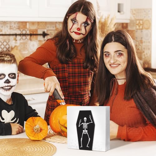 Halloween Metal Coffin Napkin Holder Gothic Table Decor - Coffin Variation