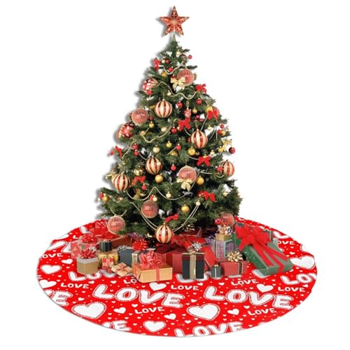 Valentine's Day Tree Skirt 36 Inch Black Christmas Tree Decoration