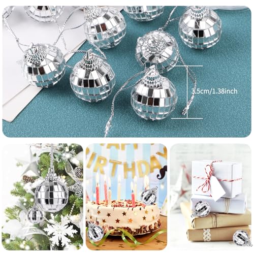 Mini Disco Balls 12-Pack - Silver 1.2 Inch Party Decorations
