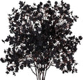 Black Baby's Breath Artificial Flowers - Long Stem Faux Gypsophila Bouquet, 6 Pack for DIY Fall and Halloween Decor