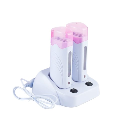 110V Roll On Wax Warmer for Hair Removal, Double Wax Roller Heater, Home Waxing Kit for Women and Men
