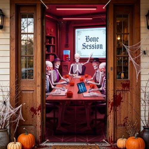 Skeleton Office Meeting Halloween Door Cover - Funny Skeleton Door Decoration for Office & Party - Variation of THIS listing