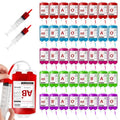 Halloween Blood IV Bags for Drinks - 60 Pack Reusable Container with Syringes & Clips - Variation: 60 Bags & 3 Syringes