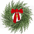 26-Inch Christmas Wreath with Red Bow & Bell - Artificial Front Door Decor - Style3