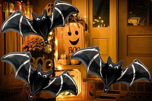 6-Pack Halloween Black Bat Foil Balloons - Spooky Birthday & Party Decor