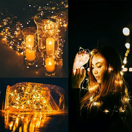 16 Pack Battery Operated Fairy Lights with Remote & Timer - Waterproof 33ft Warm White