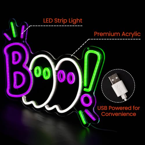 Halloween Neon Sign - Boo Neon Light Decor for Parties & Festive Spaces - Variation of THIS listing