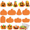 Halloween Foam Pumpkin Craft Kit with Leaves and Rhinestone Stickers - 40 Pieces