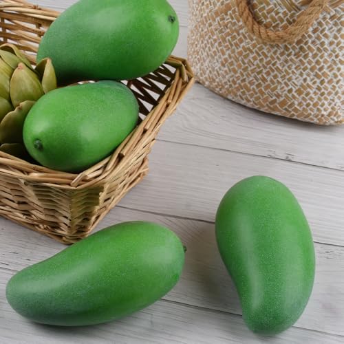 Fake Mango Decor Set - Lifelike Artificial Fruit for Home & Party Displays, 4 Pieces