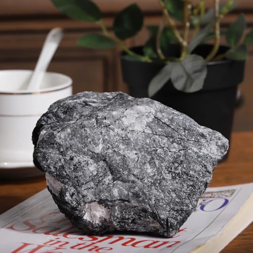 Natural Black Rutilated Quartz Raw Crystal Stone - 1.77-1.98 lbs Irregular Healing Gem