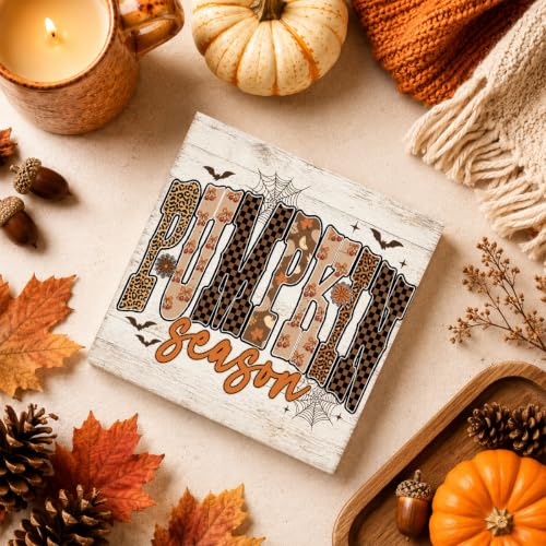Halloween Fall Pumpkin Wood Sign FALL46 - Autumn Wall Decor for Home
