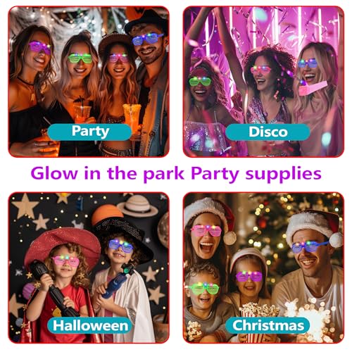 80 Pack LED Glasses - Glow in the Dark Neon Party Supplies - Variation: 80PC Glow Glasses