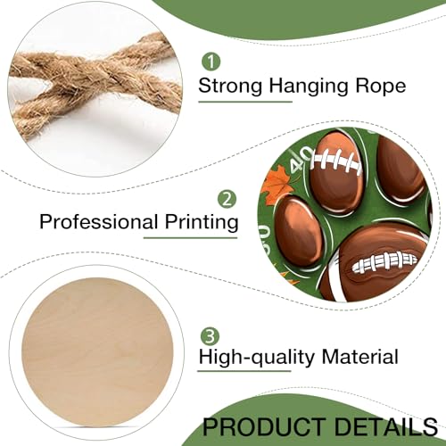 Deroro Fall Welcome Football Sign - Front Door Decor with Paw Variation