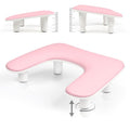 Arm Rest for Nails Tech,Height-Adjustable U Shaped Manicure Nail Arm Rest,Big Microfiber PU Leather Hand Rest for Nails Tech, Professional Salon Manicure Arm Rest Cushion (pink)